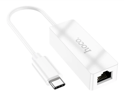 Перехідник Hoco UA22 LAN 100 Mbps Type-C to RJ45 (F)
