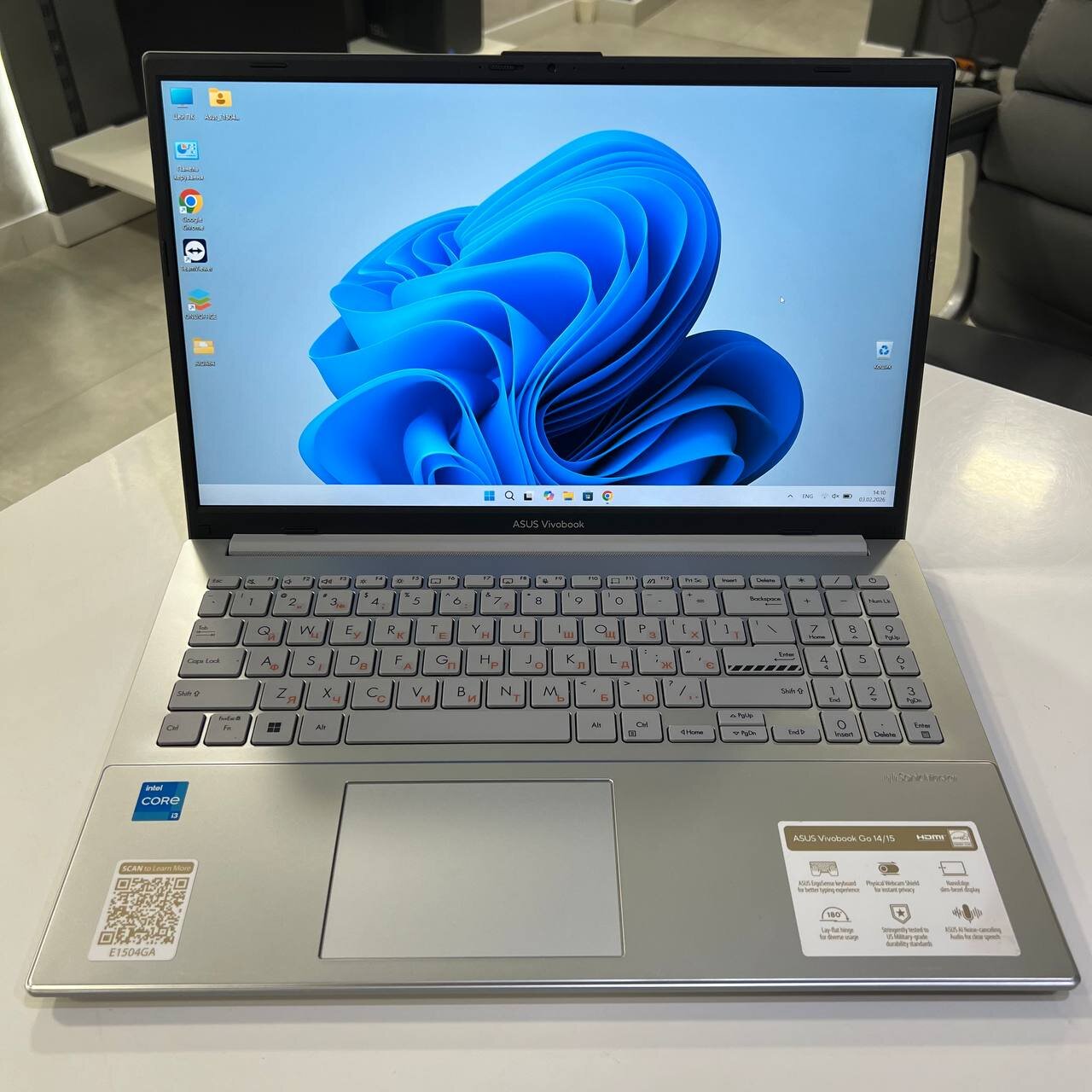 Asus VivoBook Go Intel Core i3-N305/8Gb/128Gb SSD/Win11 (вживаний)